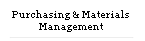 Purchasing & Materials Management